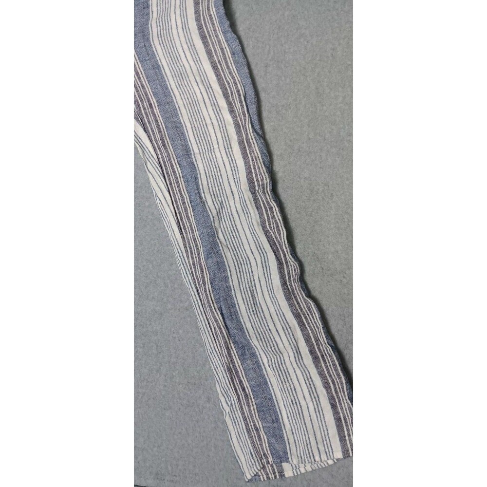 Romeo Juliet Couture Blue Combo Linen Blend Jumpsuit Romper Sz M Striped Coastal - Picture 7 of 14